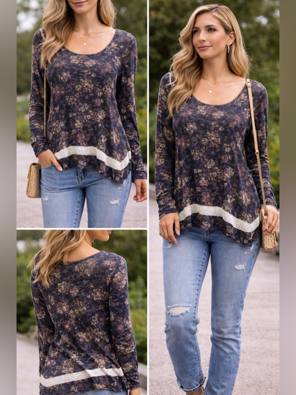 tru self Floral boho Patterned long sleeve Women's Blouse